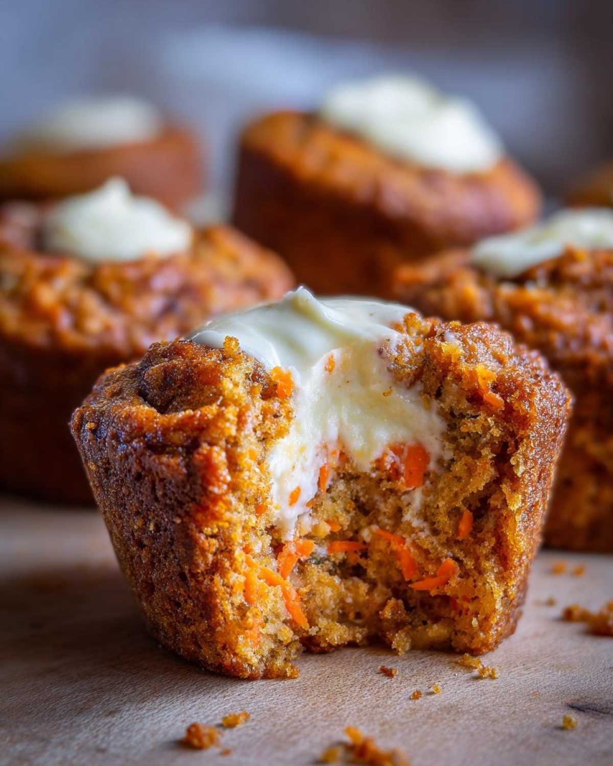 Inside-Out Carrot Cake Muffins with Cream Cheese Filling - detail 2