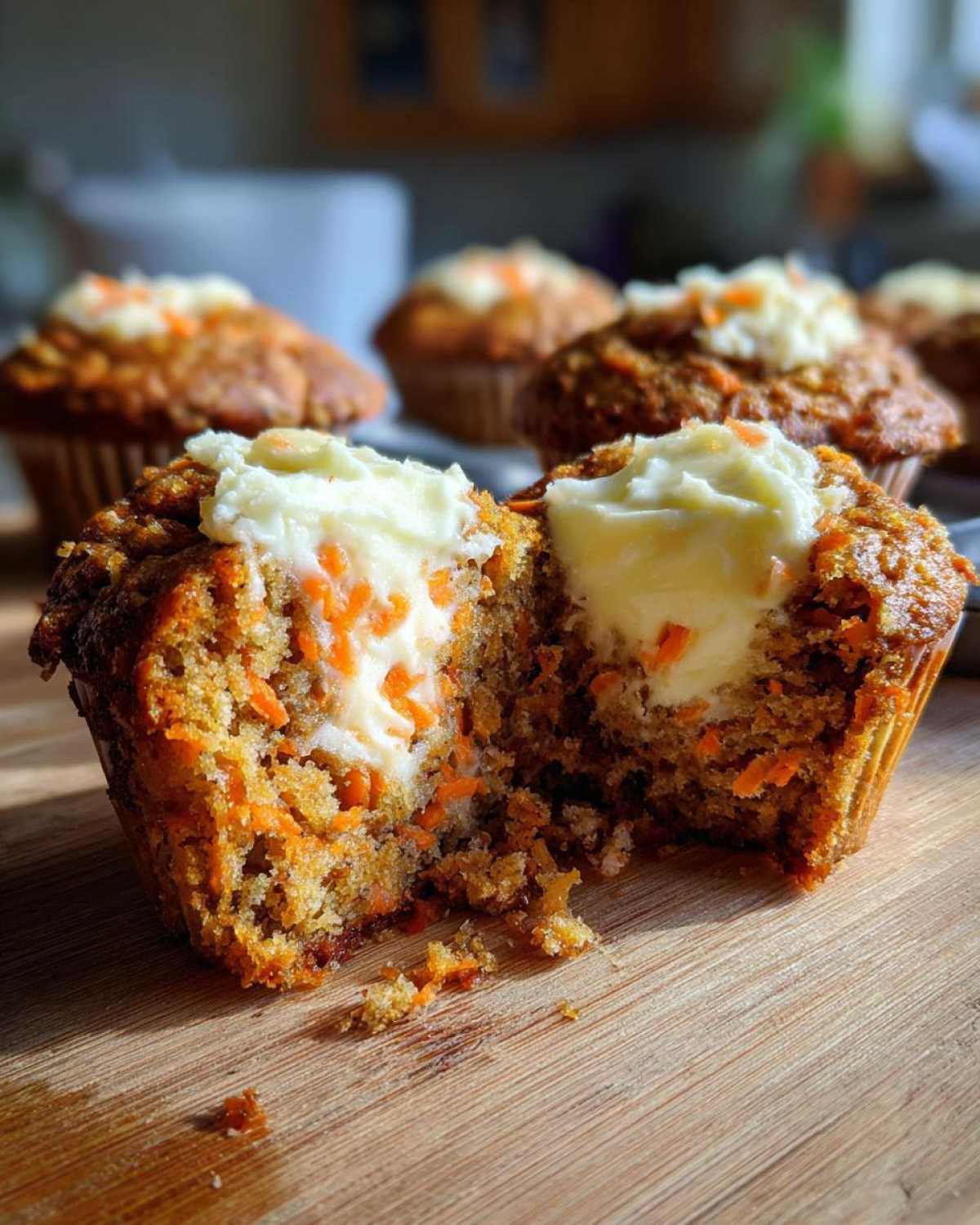 Inside-Out Carrot Cake Muffins with Cream Cheese Filling - detail 3