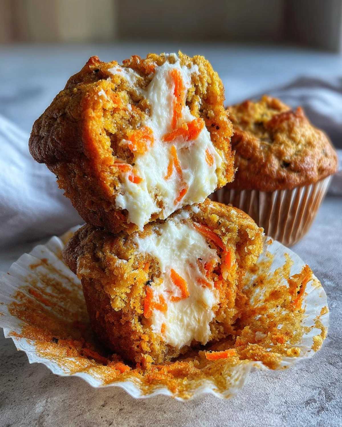 Inside-Out Carrot Cake Muffins with Cream Cheese Filling - detail 4