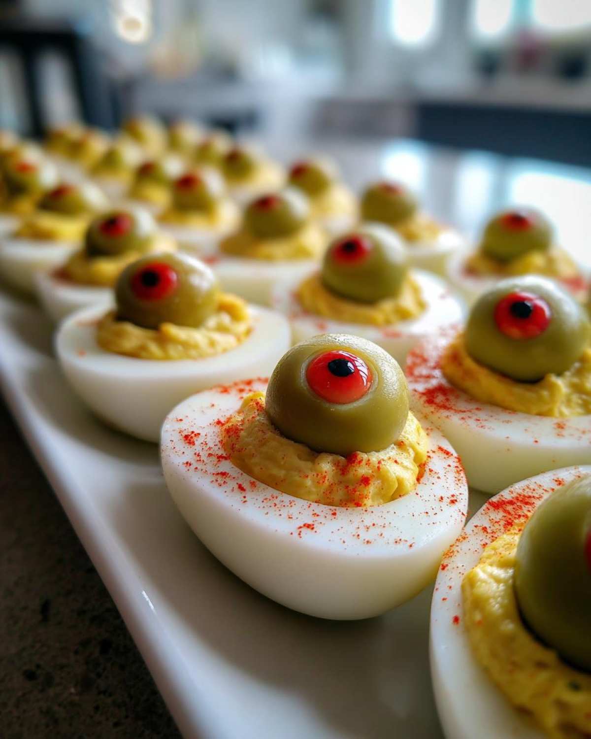 Monster Eyeball Deviled Eggs (Halloween Appetizer) - detail 1