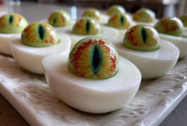 Monster Eyeball Deviled Eggs (Halloween Appetizer)