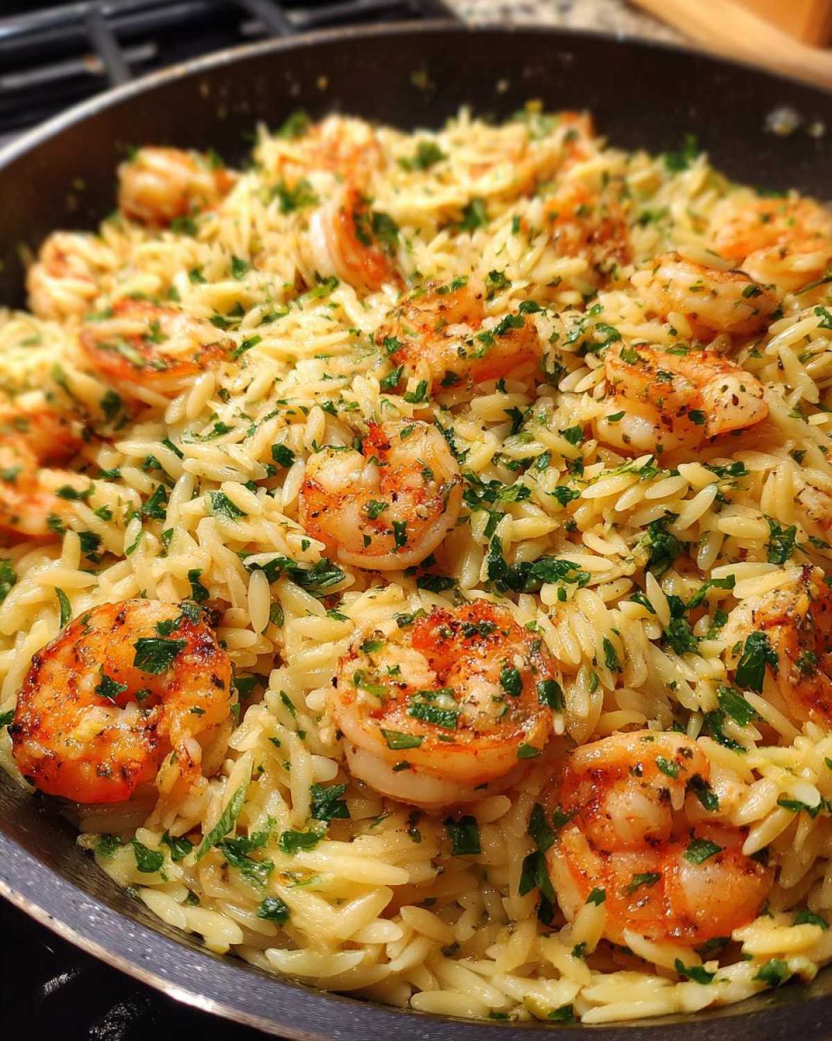 One-Pan Garlic Parmesan Orzo with Shrimp - detail 1