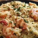 One-Pan Garlic Parmesan Orzo with Shrimp