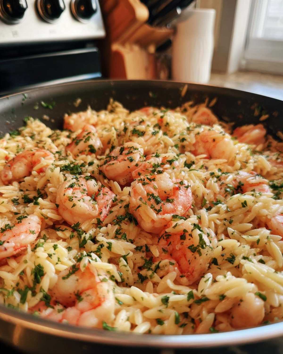 One-Pan Garlic Parmesan Orzo with Shrimp - detail 2