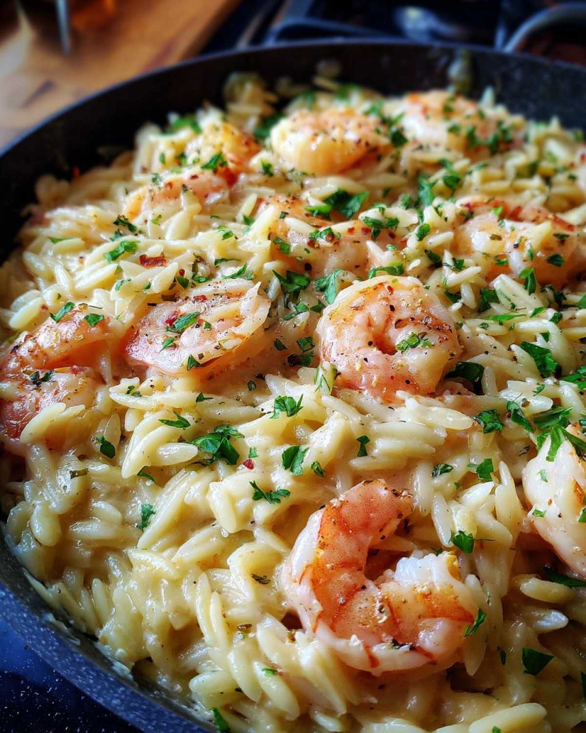 One-Pan Garlic Parmesan Orzo with Shrimp - detail 3