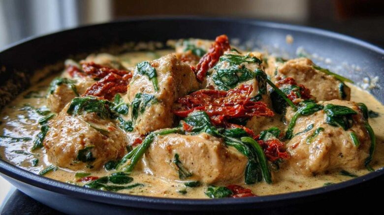One-Pot Creamy Tuscan Chicken with Spinach