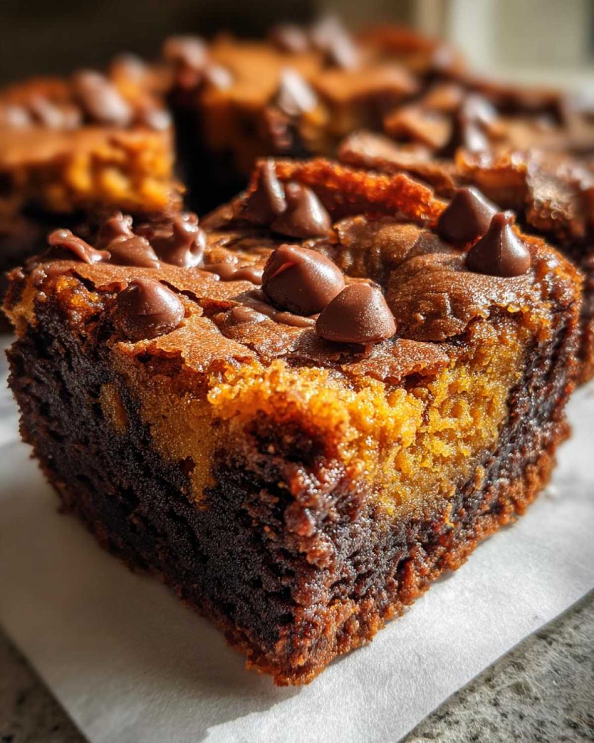 Pumpkin Chocolate Swirl Brownies - detail 3
