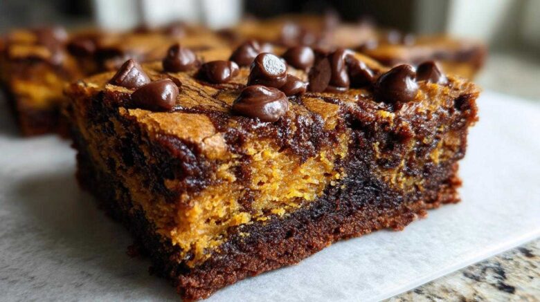 Pumpkin Chocolate Swirl Brownies