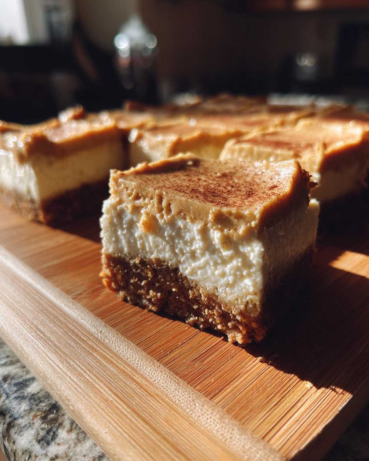 Pumpkin Spice Latte Cheesecake Bars - detail 2