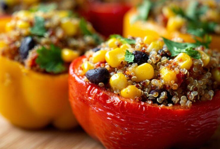 Quinoa Black Bean Stuffed Peppers