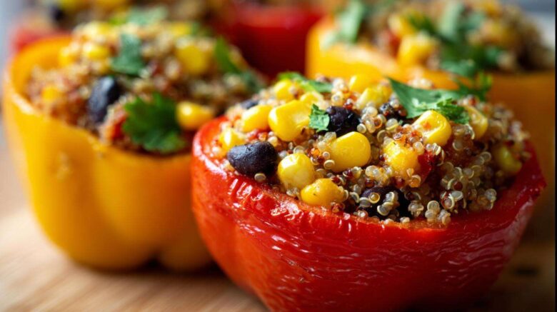 Quinoa Black Bean Stuffed Peppers