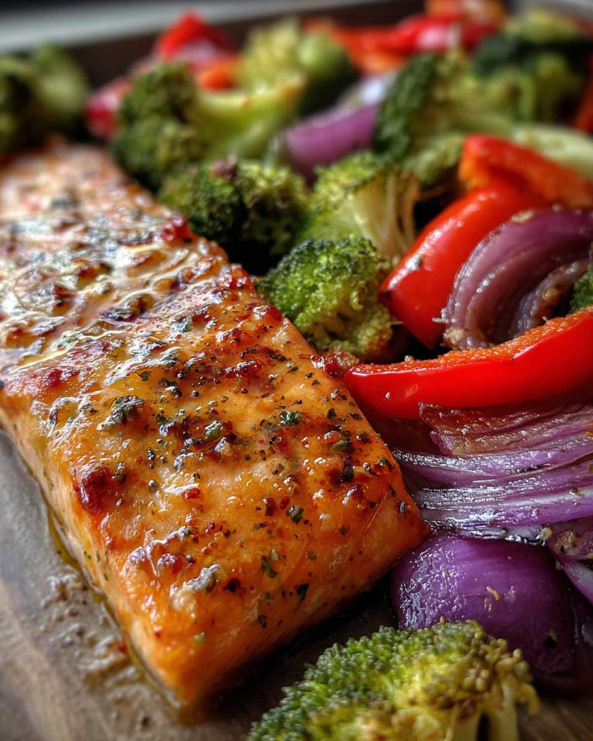 Sheet Pan Maple-Dijon Glazed Salmon and Veggies - detail 1