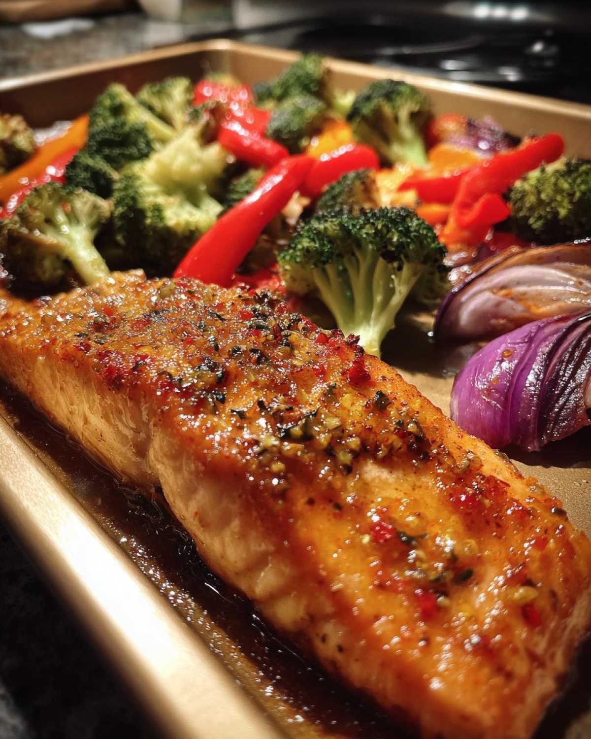 Sheet Pan Maple-Dijon Glazed Salmon and Veggies - detail 2