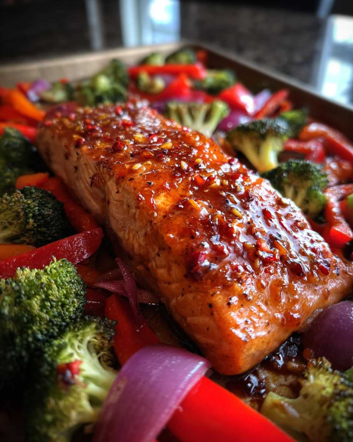 Sheet Pan Maple-Dijon Glazed Salmon and Veggies - detail 3
