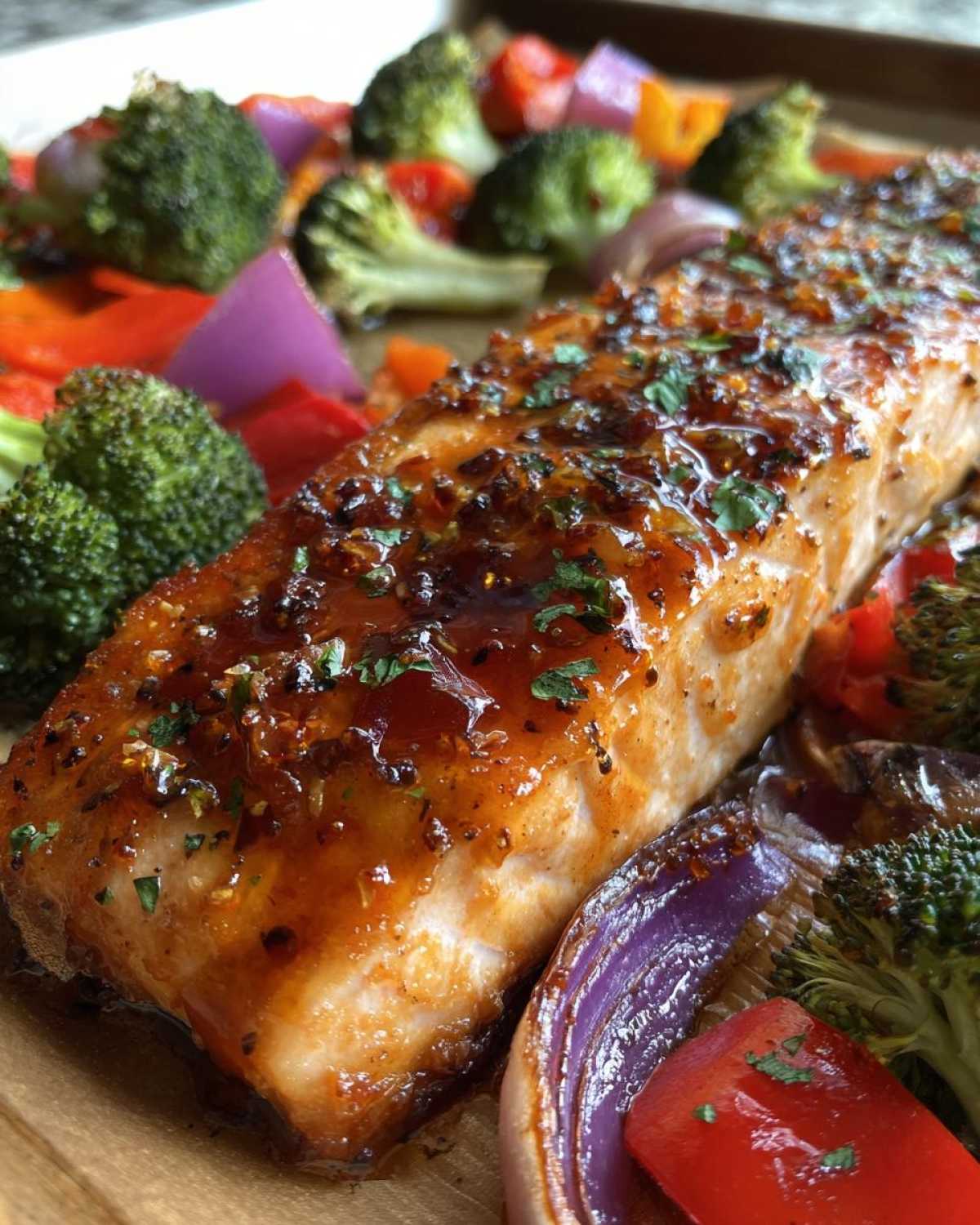 Sheet Pan Maple-Dijon Glazed Salmon and Veggies - detail 4