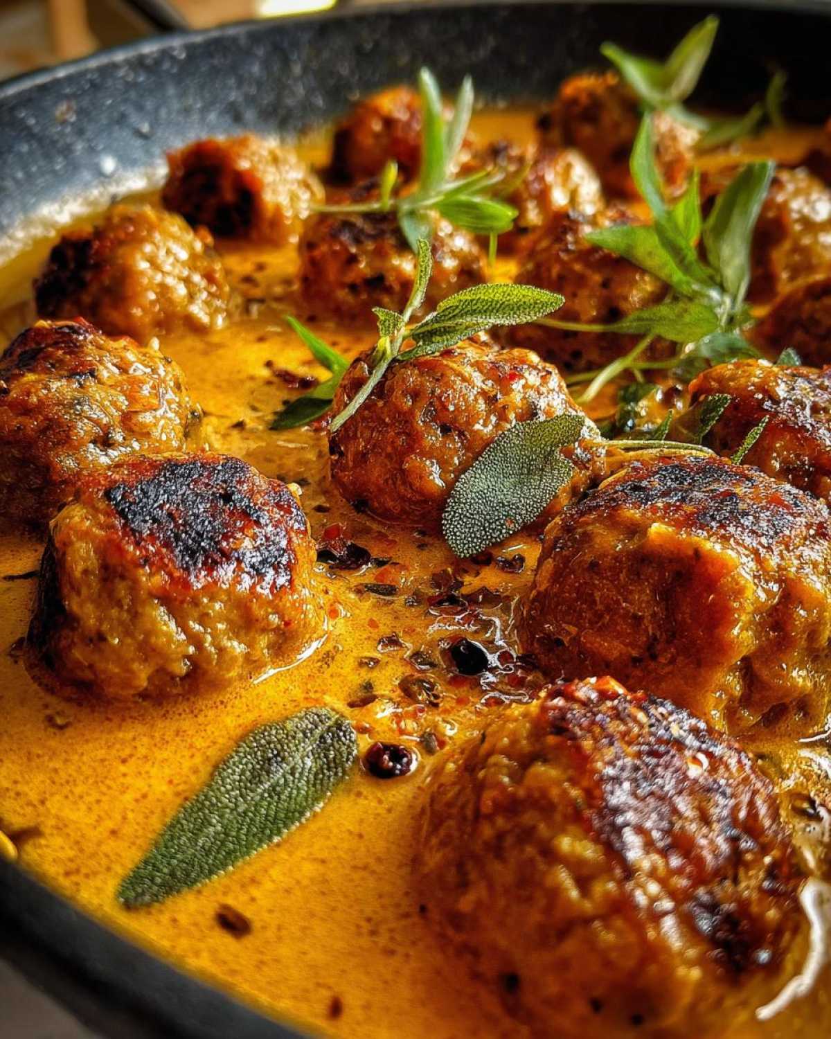 Skillet Turkey Meatballs in Pumpkin Curry Sauce - detail 1