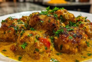 Skillet Turkey Meatballs in Pumpkin Curry Sauce