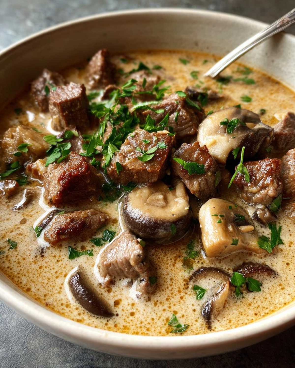 Slow Cooker Beef Stroganoff Soup - detail 1
