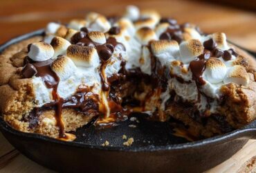 S’mores Stuffed Skillet Cookie