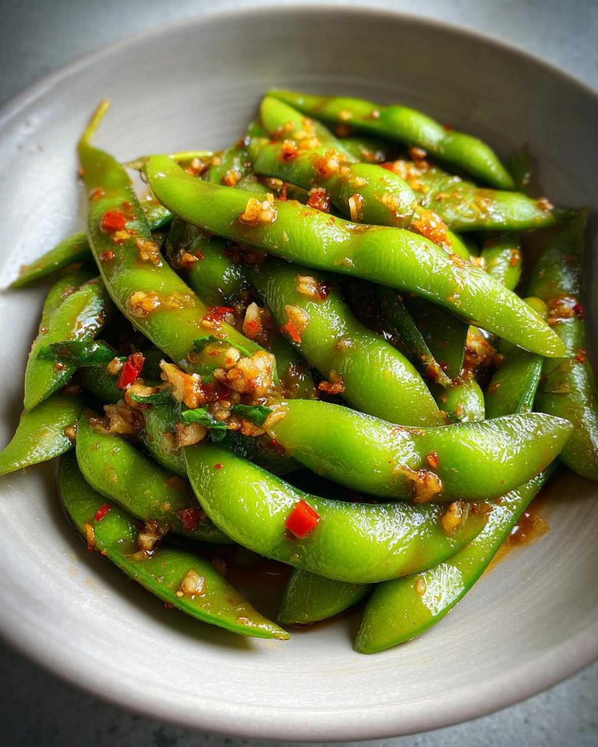 Spicy Garlic Edamame (Addictive Snack) - detail 2