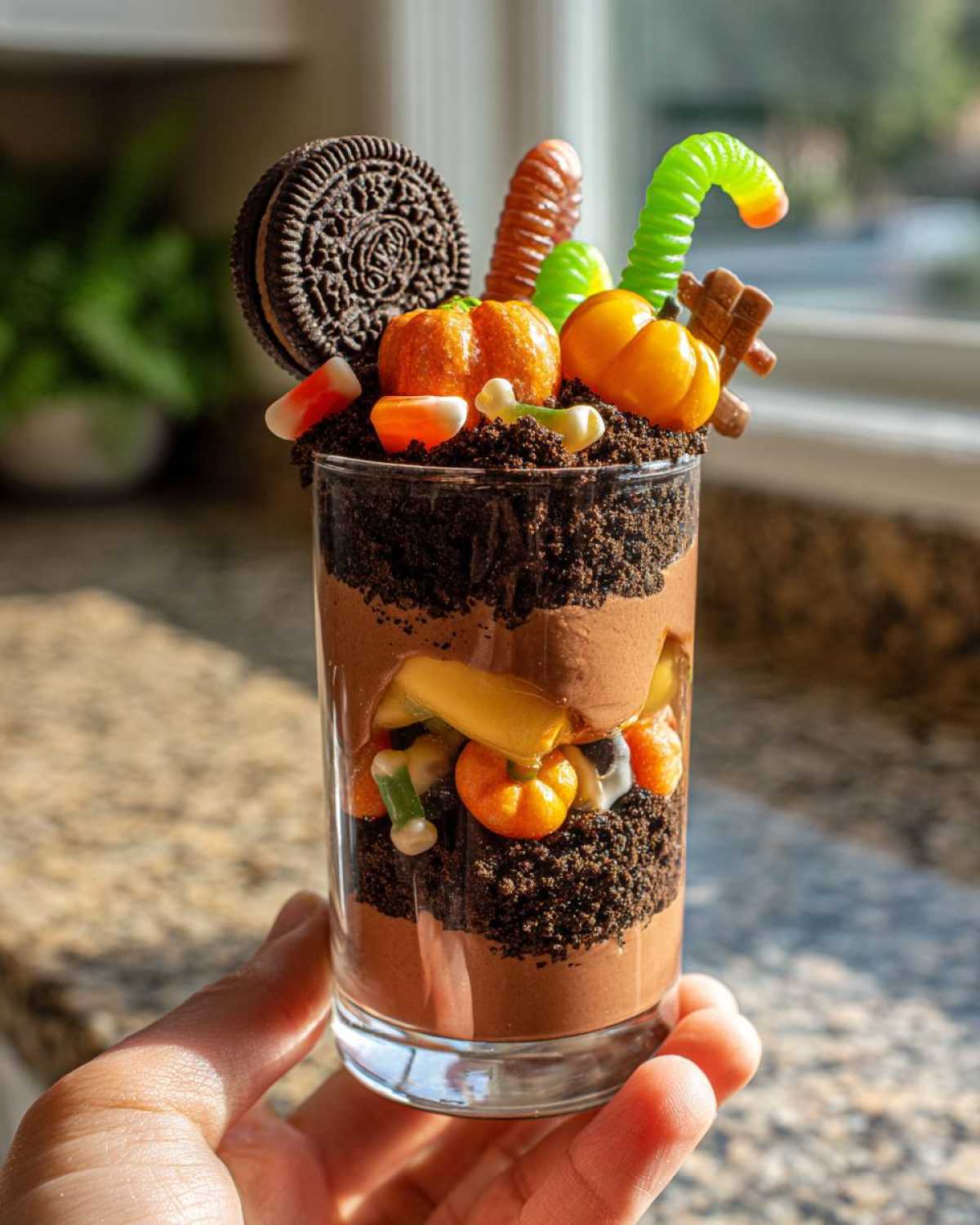 Spooky Halloween Graveyard Dirt Cups - detail 1