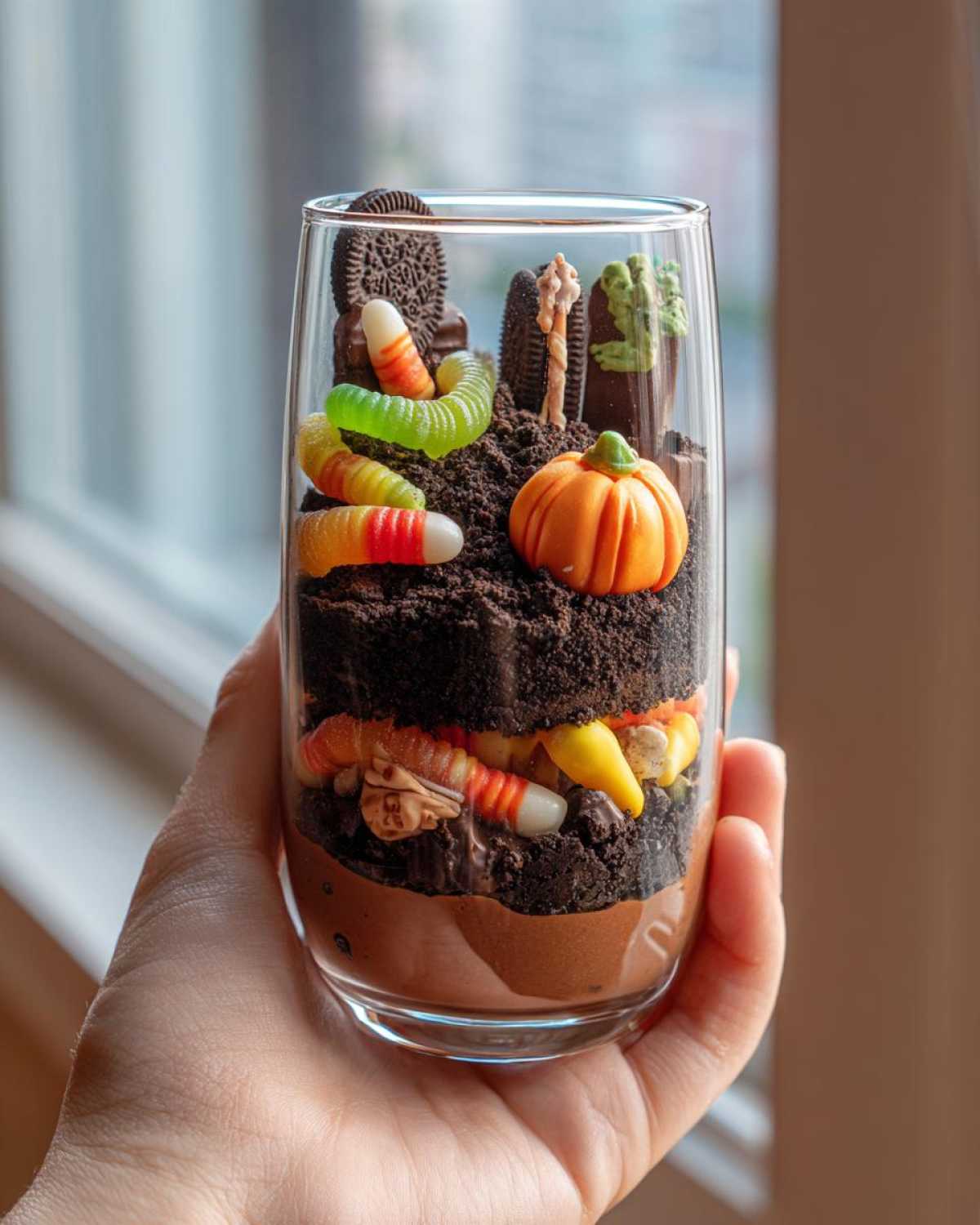 Spooky Halloween Graveyard Dirt Cups - detail 2