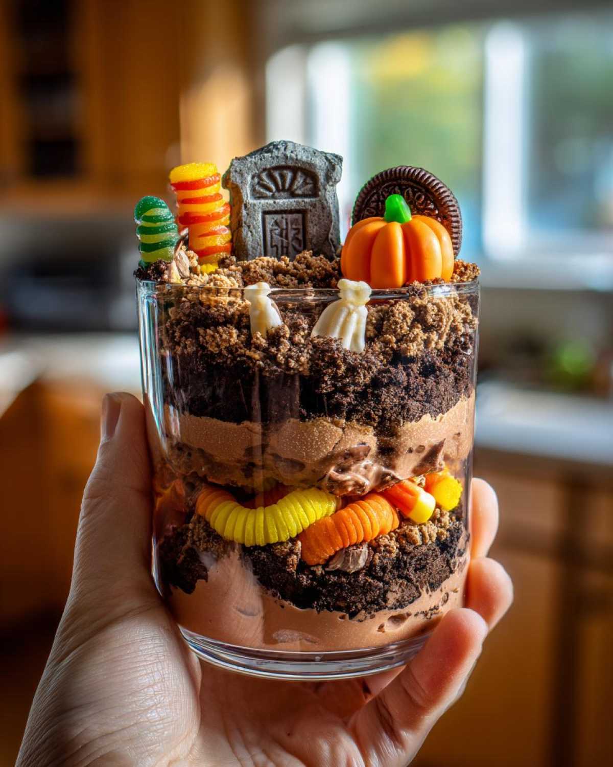 Spooky Halloween Graveyard Dirt Cups - detail 3