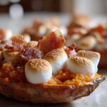 Sweet Potato Skins with Marshmallow and Bacon