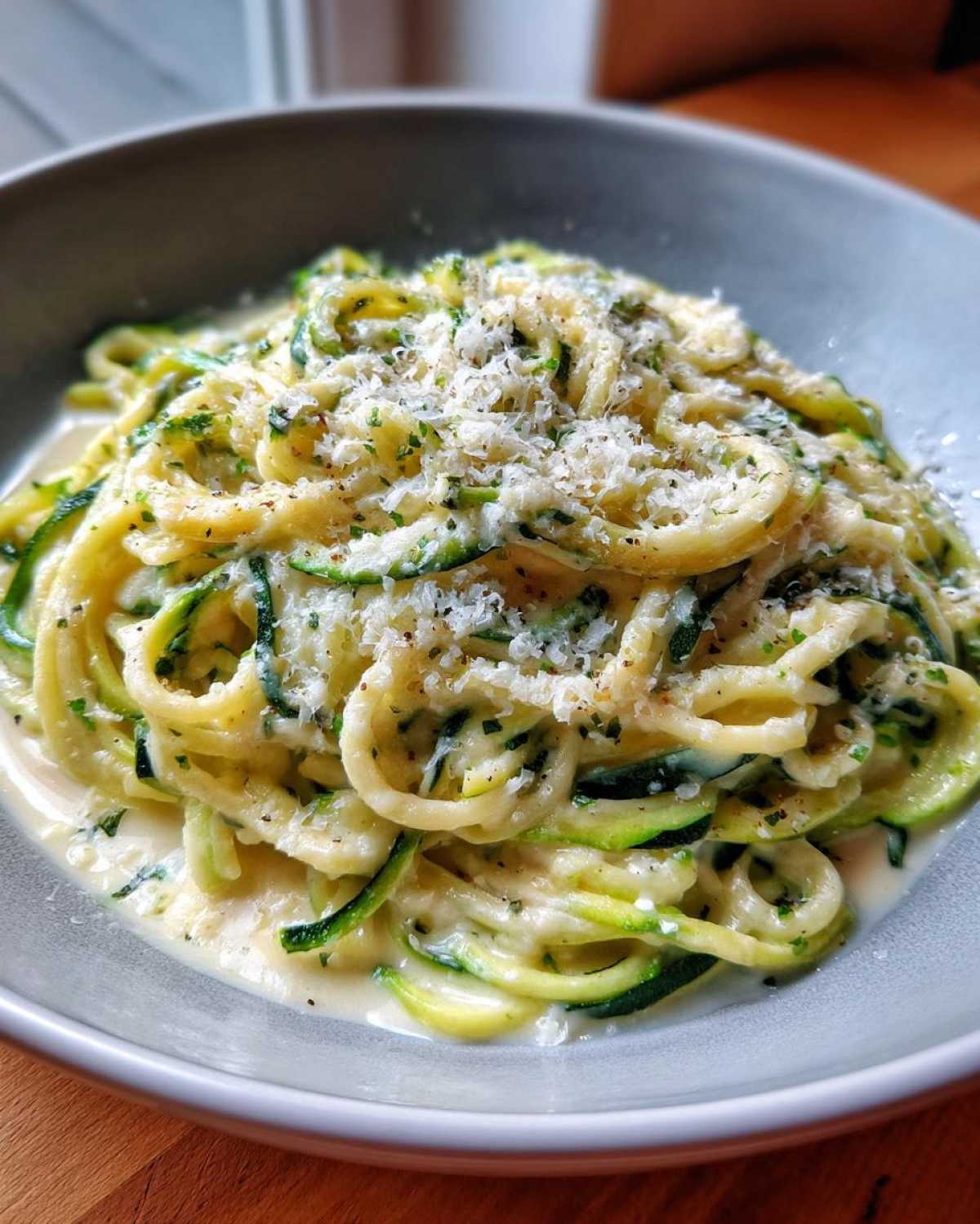 Zucchini Noodle Alfredo (Lightened Up) - detail 2