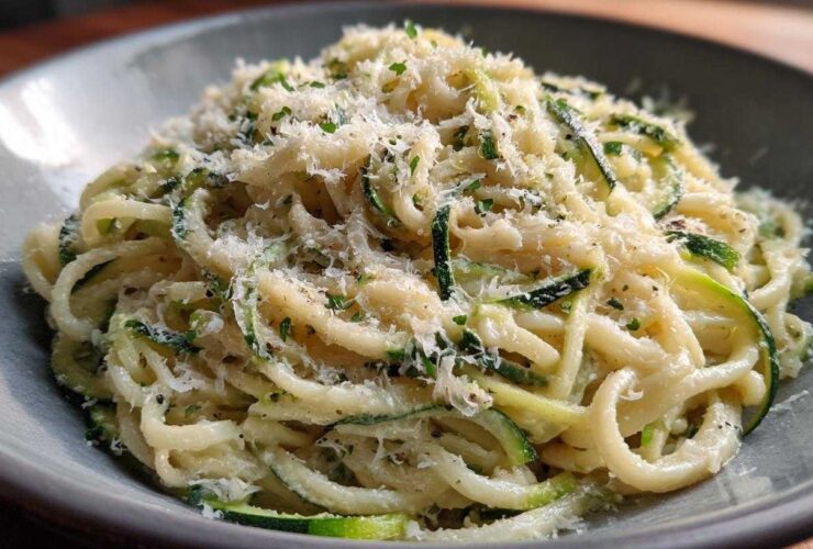 Zucchini Noodle Alfredo (Lightened Up)