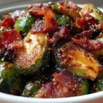 Air Fryer Maple Bacon Brussels Sprout Bites