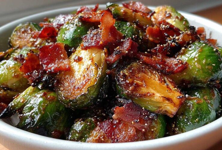Air Fryer Maple Bacon Brussels Sprout Bites