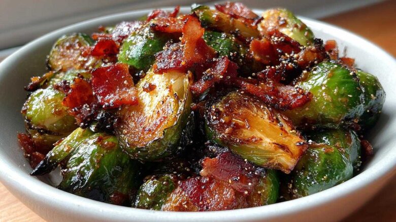 Air Fryer Maple Bacon Brussels Sprout Bites