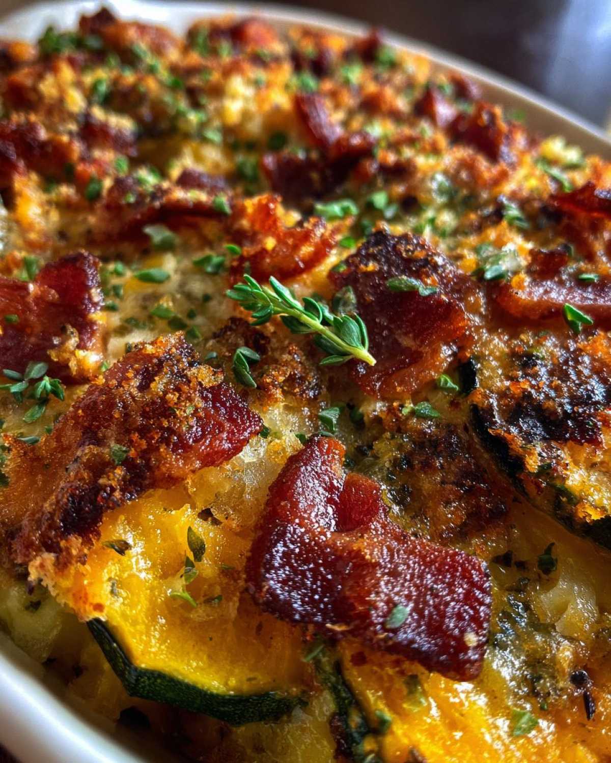 Bacon squash casserole - detail 1