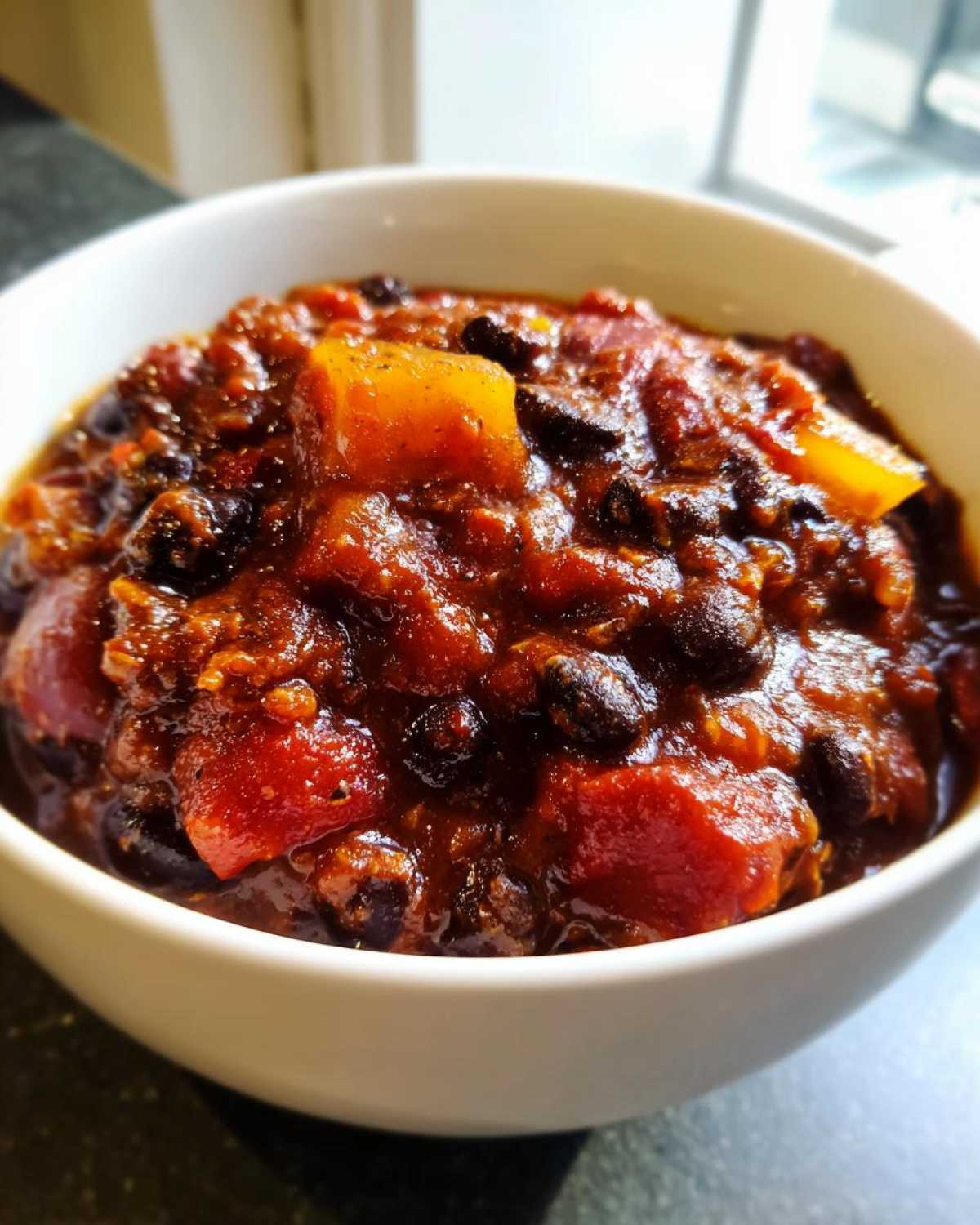 Beetroot and Black Bean Chili - detail 1