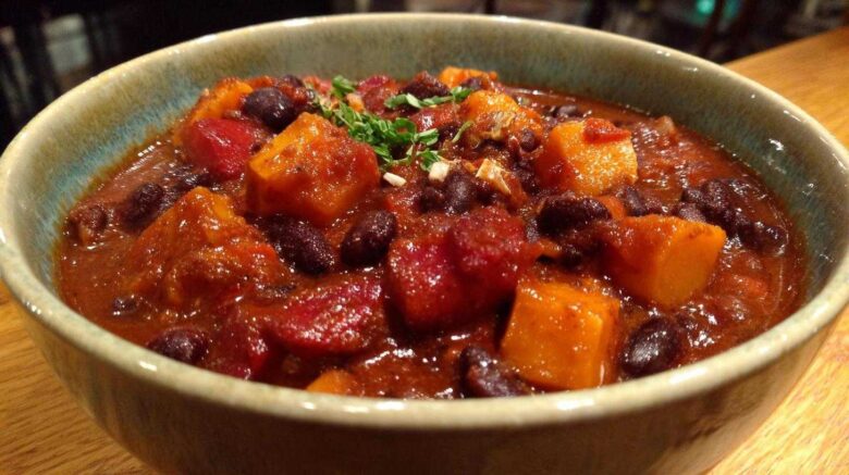 Beetroot and Black Bean Chili