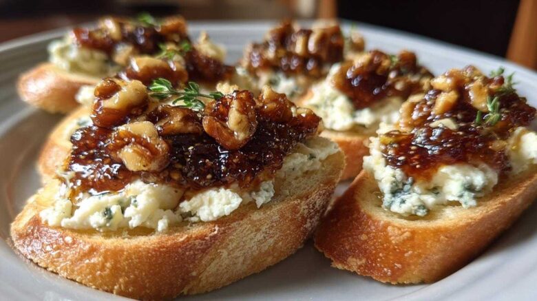 Blue Cheese and Fig Crostini