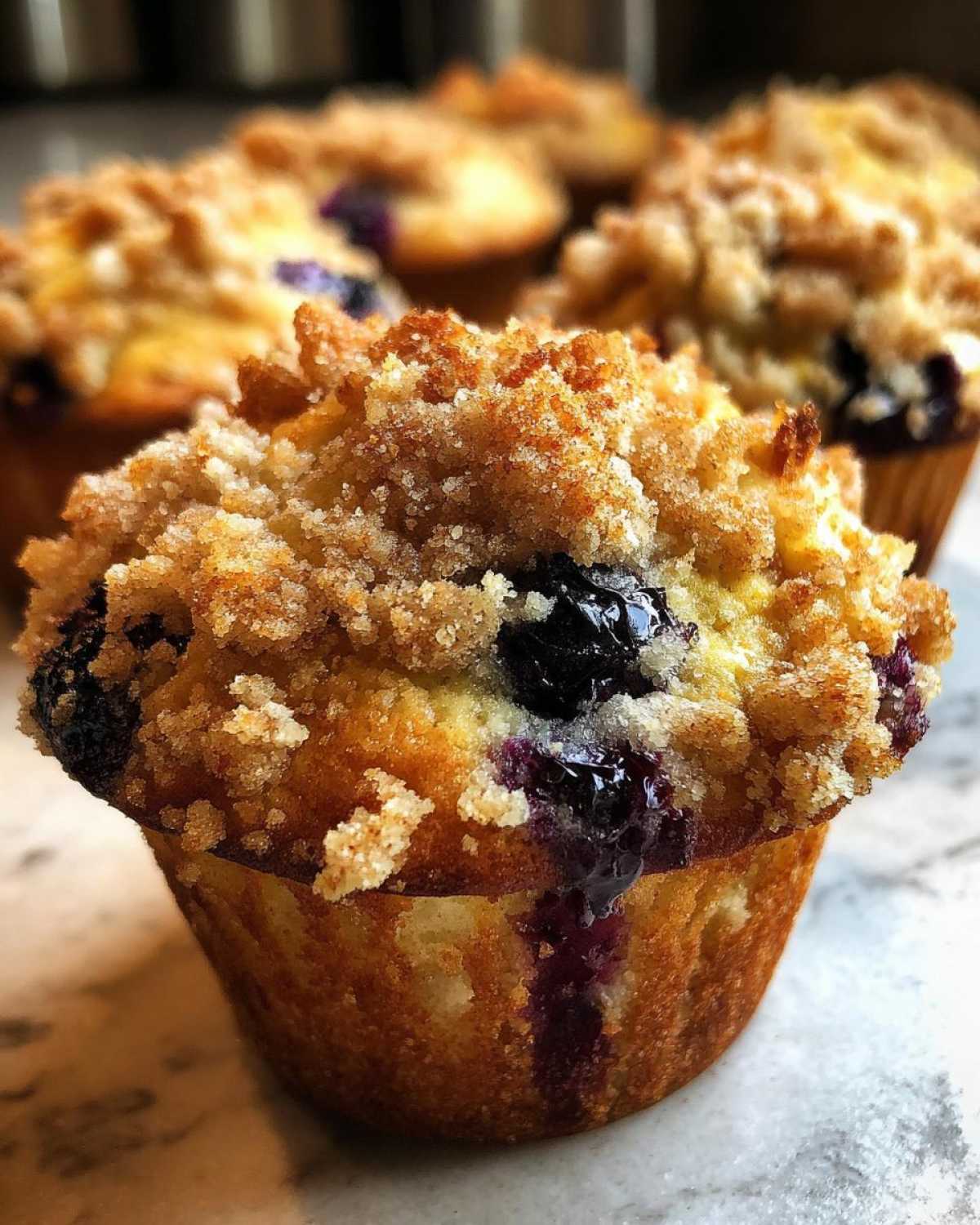Blueberry streusel muffins - detail 2