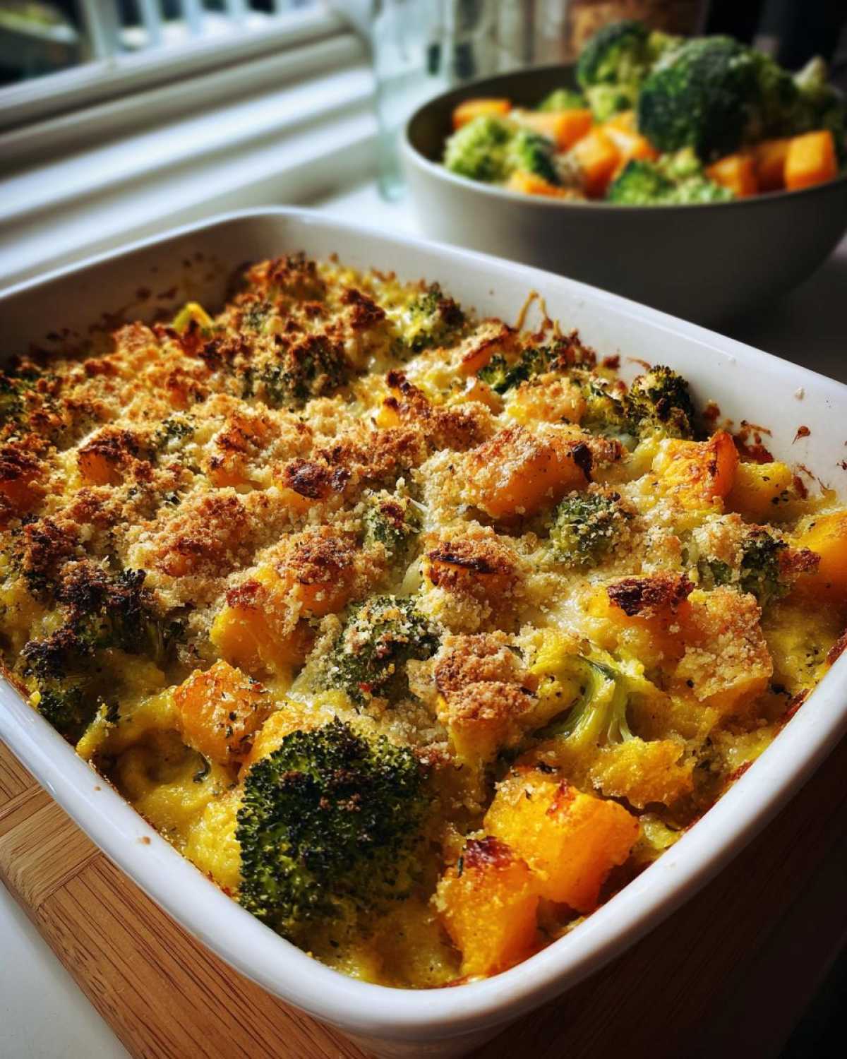 Broccoli cheddar squash casserole - detail 1