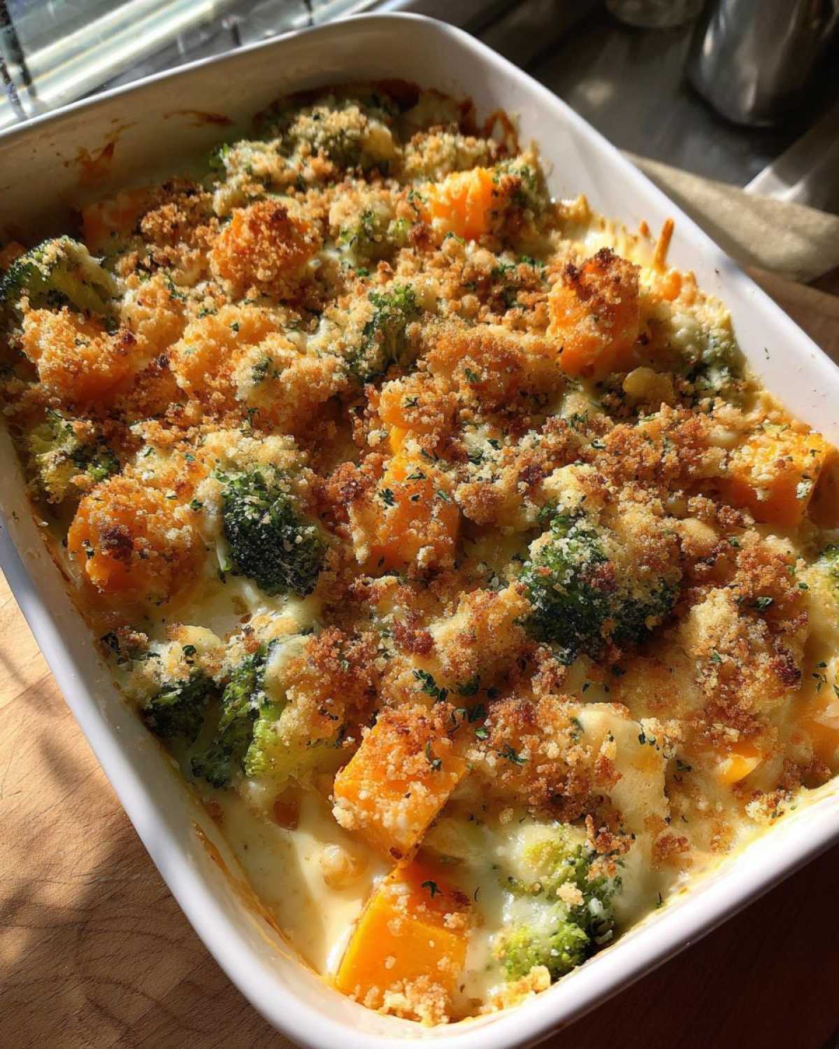 Broccoli cheddar squash casserole - detail 2