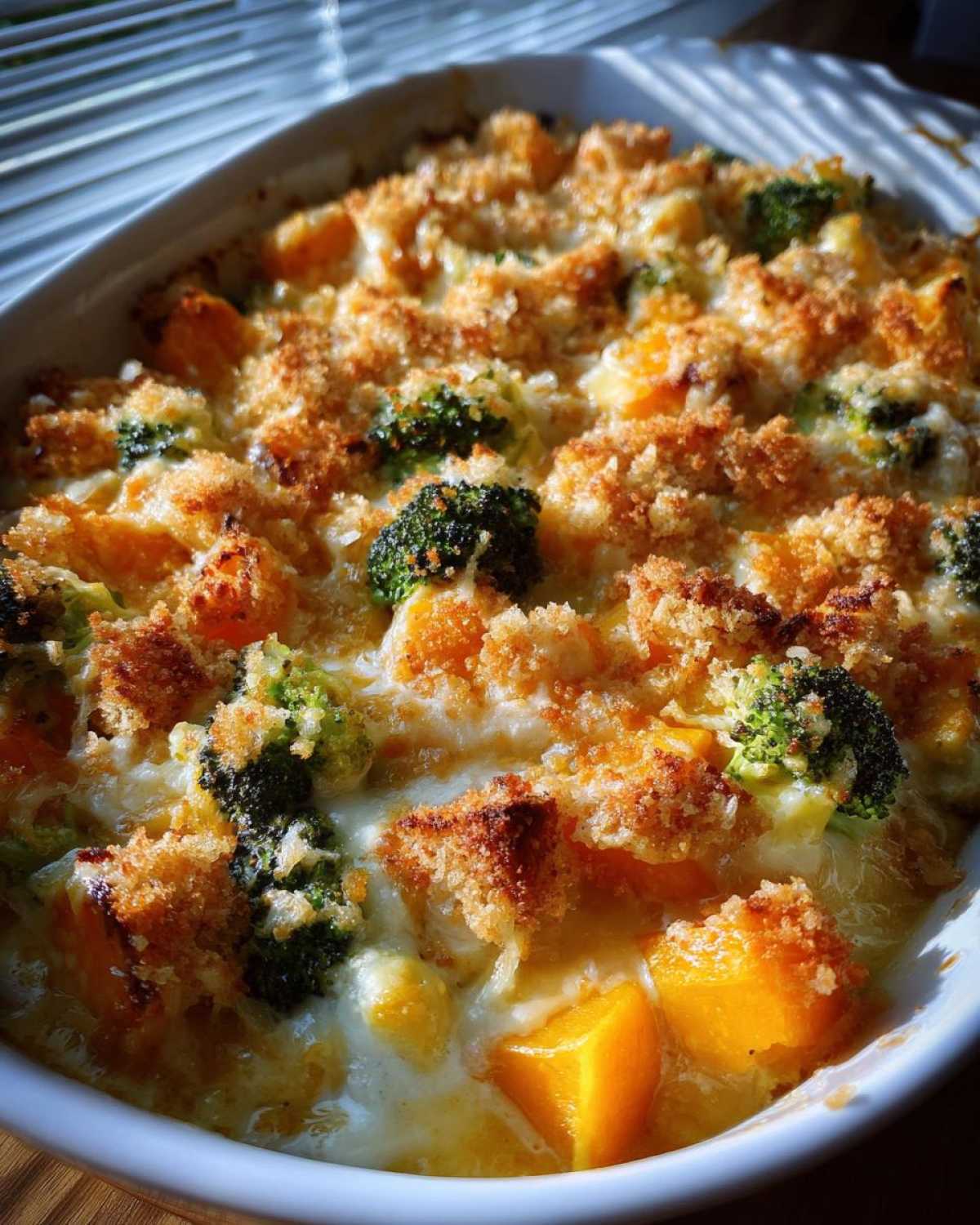 Broccoli cheddar squash casserole - detail 3