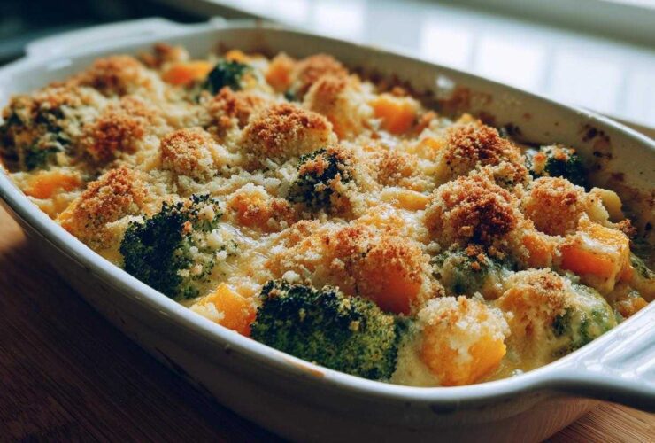 Broccoli cheddar squash casserole