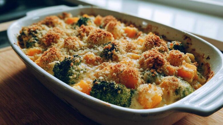 Broccoli cheddar squash casserole