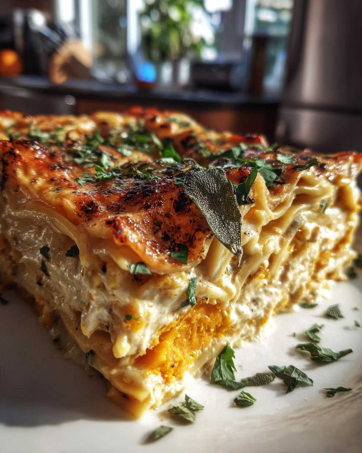 Butternut Squash and Sage Lasagna - detail 1
