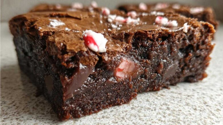 Candy Cane Fudge Brownies