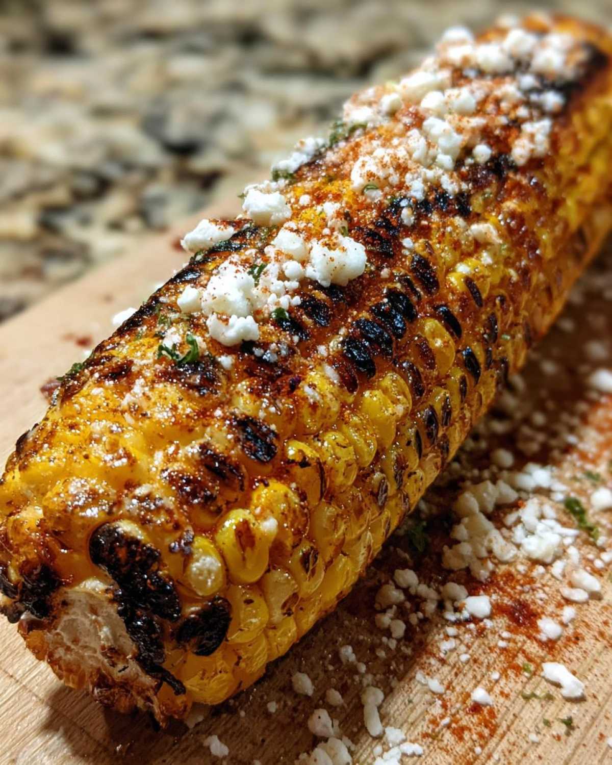 Charred Mexican street corn - detail 1