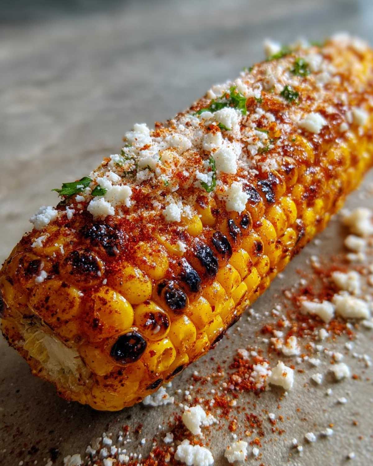 Charred Mexican street corn - detail 2