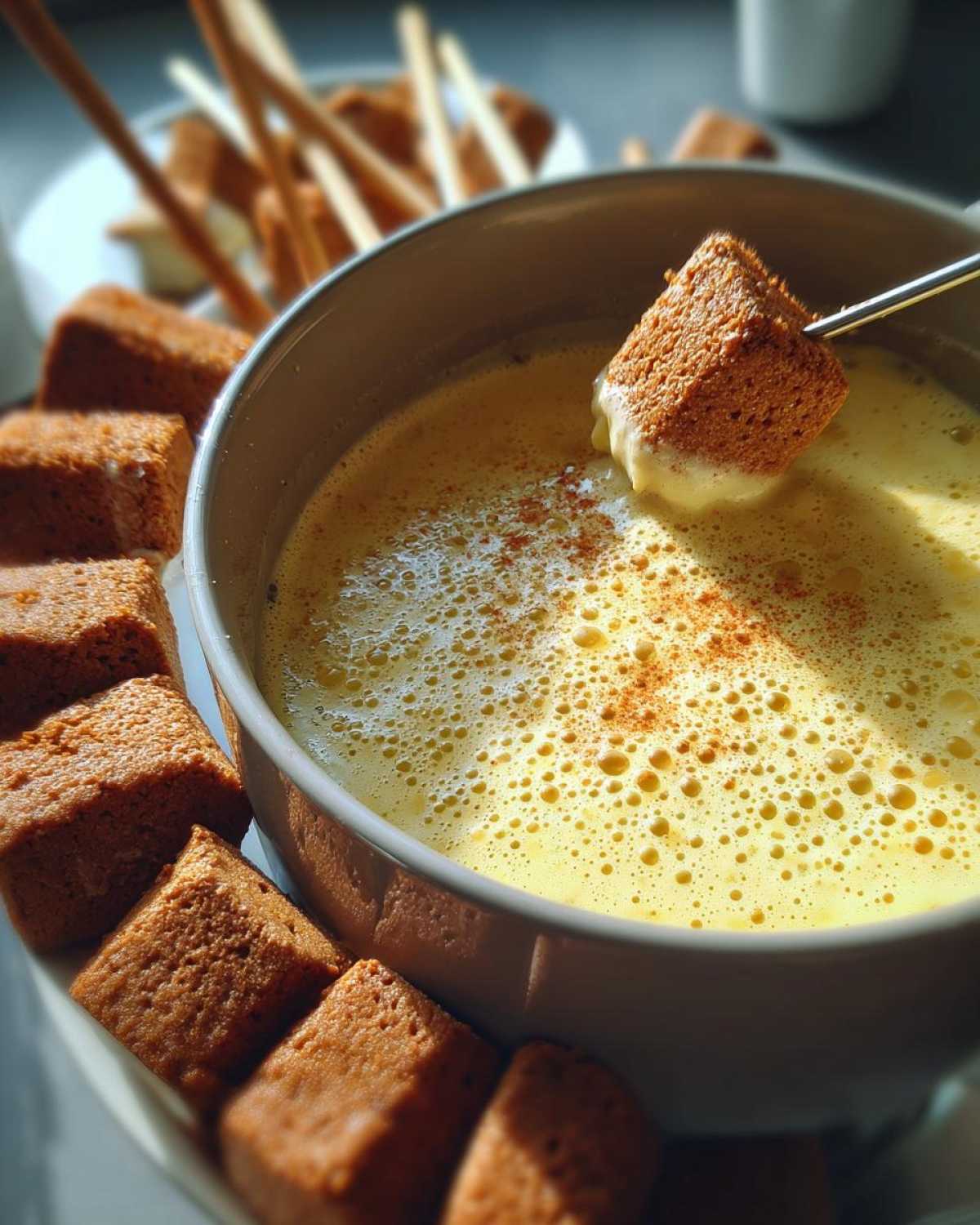 Cheese Fondue with Gingerbread Dippers - detail 3