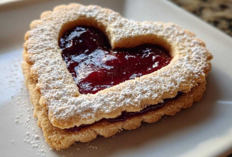Cherry Almond Linzer Cookies