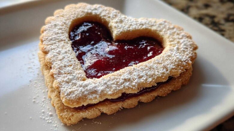 Cherry Almond Linzer Cookies